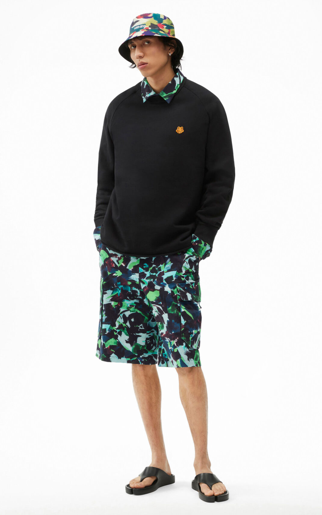 Kenzo Tiger Crest oversized Moška Puloverji Črna SI-9367259